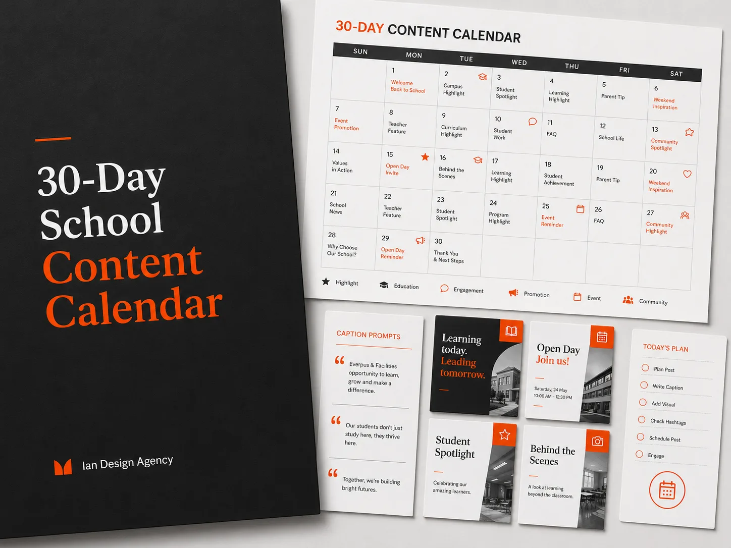 30-Day School Content Calendar preview